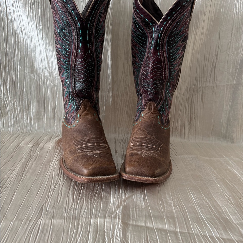 Ariat Brown and Purple Western Boots